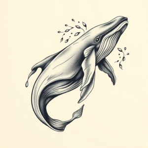 Bio-Organic Whale Tattoo