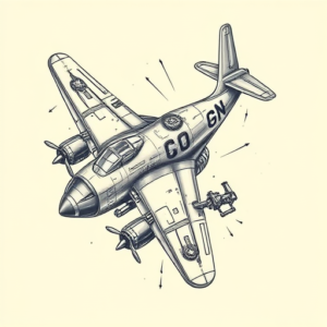 Biomechanical Airplane Tattoo