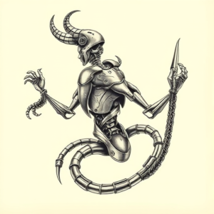 Biomechanical Aquarius Tattoo