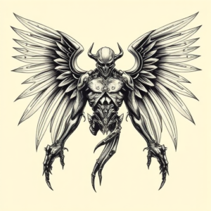 Biomechanical Archangel Tattoo