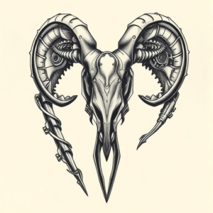 Biomechanical Aries Tattoo
