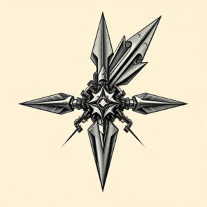 Biomechanical Arrowhead Tattoo