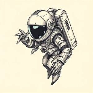 Biomechanical Astronaut Tattoo