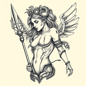 Biomechanical Athena Tattoo