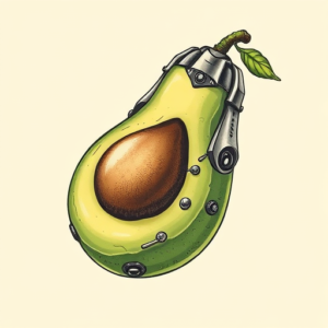 Biomechanical Avocado Tattoo