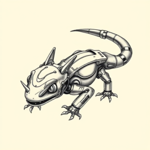 Biomechanical Axolotl Tattoo