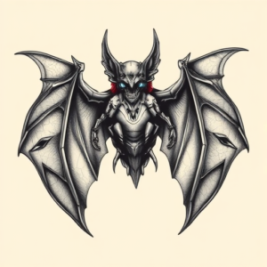 Biomechanical Bat Tattoo