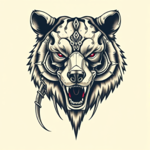Biomechanical Bear Tattoo