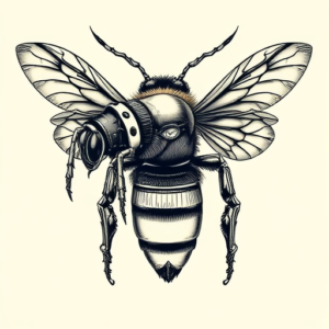 Biomechanical Bee Tattoo