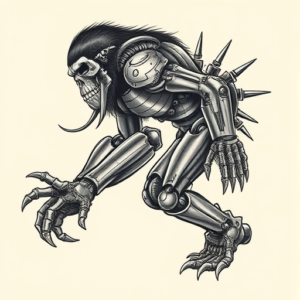 Biomechanical Bigfoot Tattoo