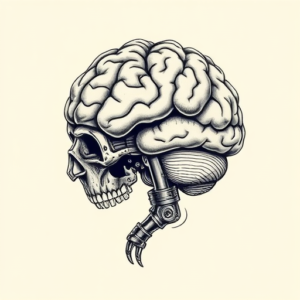 Biomechanical Brain Tattoo