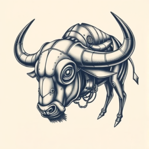 Biomechanical Buffalo Tattoo
