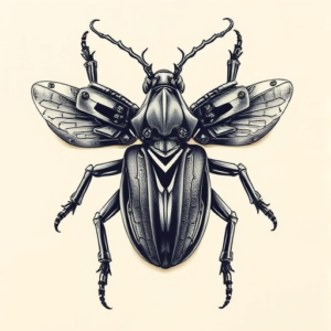 Biomechanical Bug Tattoo
