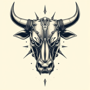 Biomechanical Bull Tattoo