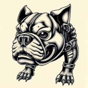 Biomechanical Bulldog Tattoo