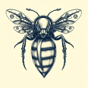 Biomechanical Bumblebee Tattoo