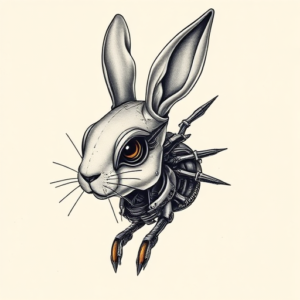 Biomechanical Bunny Tattoo