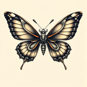 Biomechanical Butterfly Tattoo