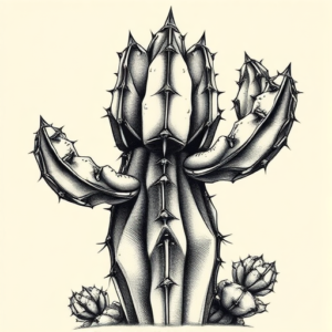 Biomechanical Cactus Tattoo