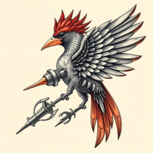 Biomechanical Cardinal Tattoo