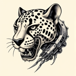 Biomechanical Cheetah Tattoo