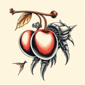 Biomechanical Cherry Tattoo