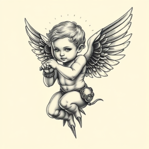 Biomechanical Cherub Tattoo
