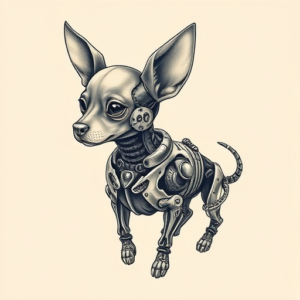 Biomechanical Chihuahua Tattoo