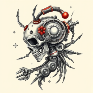 Biomechanical Christmas Tattoo