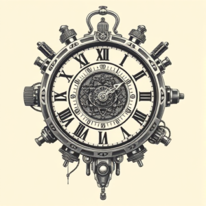 Biomechanical Clock Tattoo