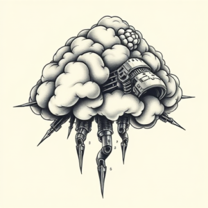 Biomechanical Cloud Tattoo