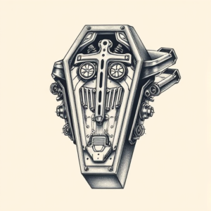 Biomechanical Coffin Tattoo