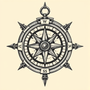 Biomechanical Compass Tattoo