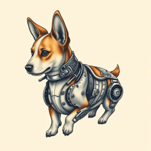 Biomechanical Corgi Tattoo