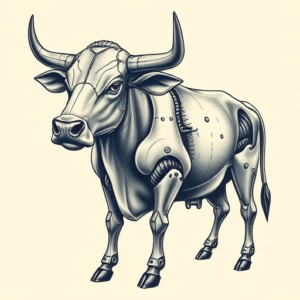 Biomechanical Cow Tattoo