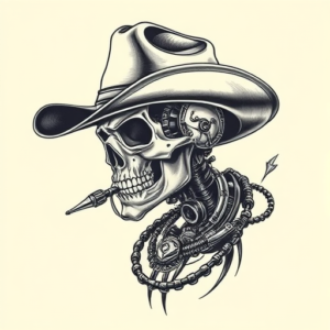 Biomechanical Cowboy Tattoo