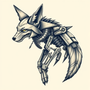 Biomechanical Coyote Tattoo