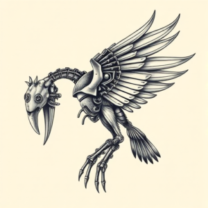 Biomechanical Crane Tattoo