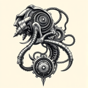 Biomechanical Crochet Tattoo