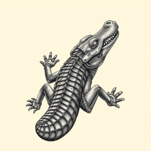 Biomechanical Crocodile Tattoo