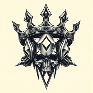 Biomechanical Crown Tattoo