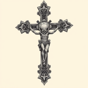 Biomechanical Crucifix Tattoo