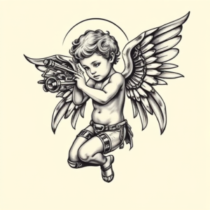 Biomechanical Cupid Tattoo