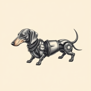 Biomechanical Dachshund Tattoo
