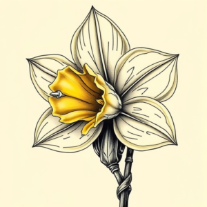 Biomechanical Daffodil Tattoo