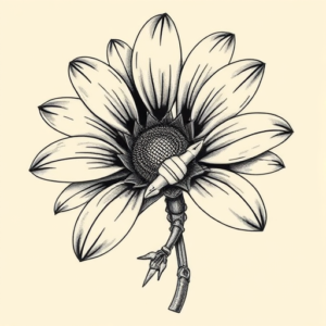 Biomechanical Daisy Tattoo