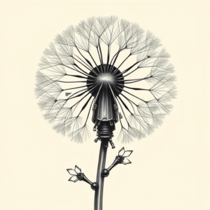 Biomechanical Dandelion Tattoo