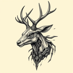 Biomechanical Deer Tattoo