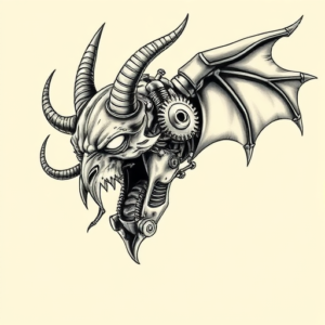 Biomechanical Demon Tattoo