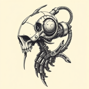 Biomechanical Desert Tattoo